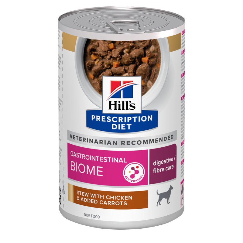 Alimento Para Perros Gastrointestinal Biome Digestive/Fiber Care. Estofado de pollo y verduras. 354gr Latas - Hills Alimento Para Perros Gastrointestinal Biome Digestive/Fiber Care. Estofado de pollo y verduras. 354gr Latas - Hills